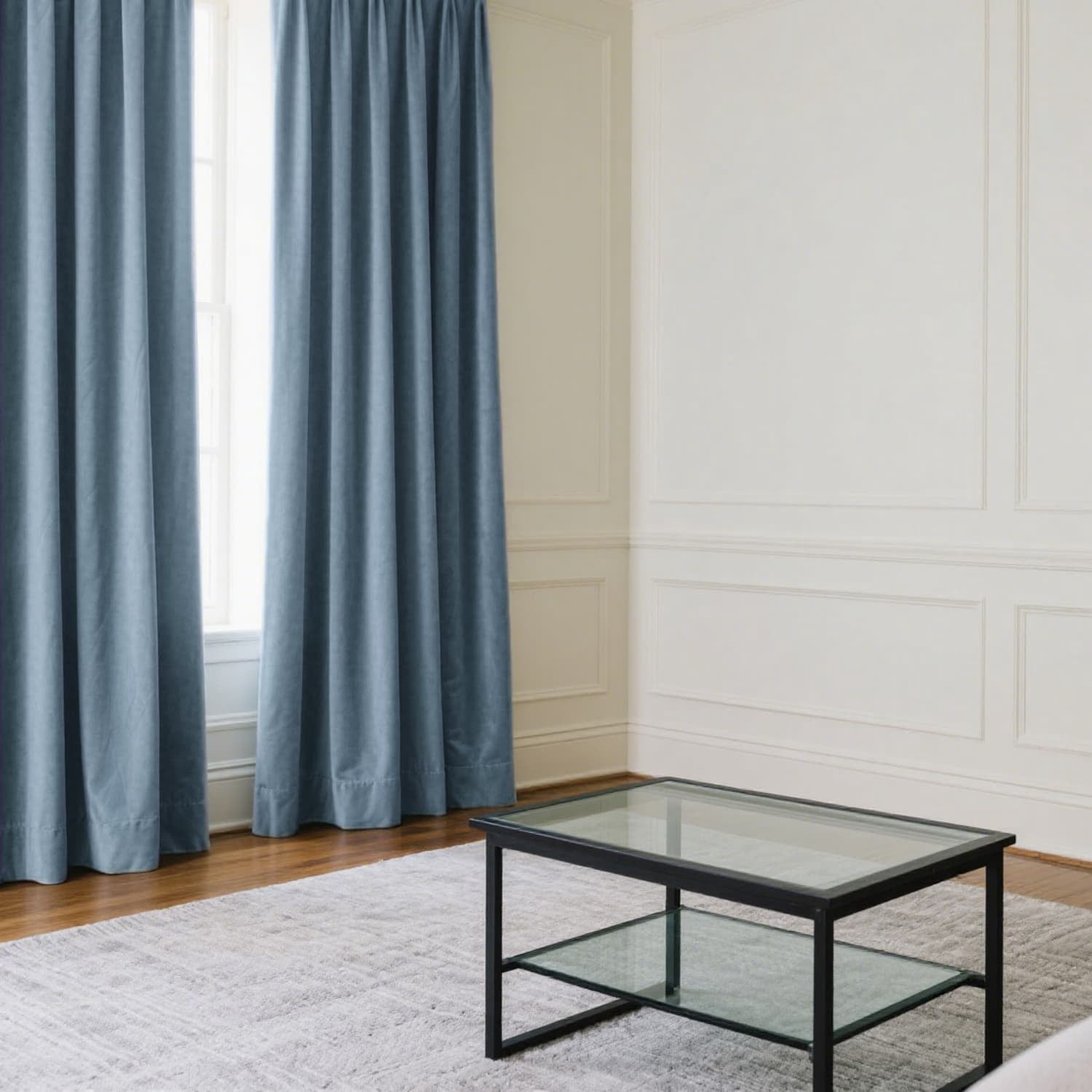 Sky Blue 52 X 84 Velvet Curtains for Bedroom & Living Room, Thermal Insulated Light Filtering Drapes, Noise Reducing Rod Pocket Window Treatments, 2 Panels