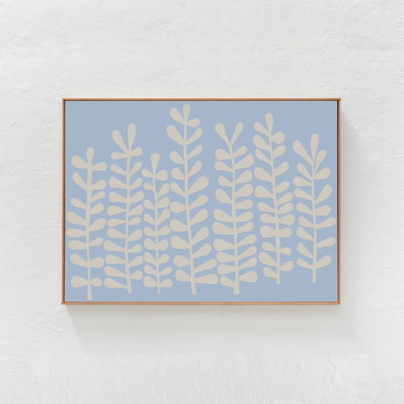 Sky Blue Abstract Light Blue Mid Century Modern Pastel Decor, Unframed Paper Print Size 8x12