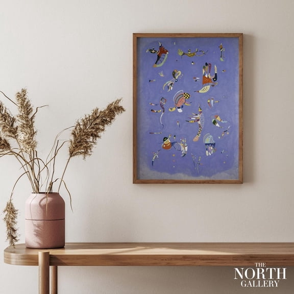 Sky Blue Abstract Poster By Kandinsky Biomorphic Shapes Art Print In Modern Pastel Colors Contemporary Home Gallery Or Idea UNFRAMED Poster, Wall Art for Decor, Present, 16x24