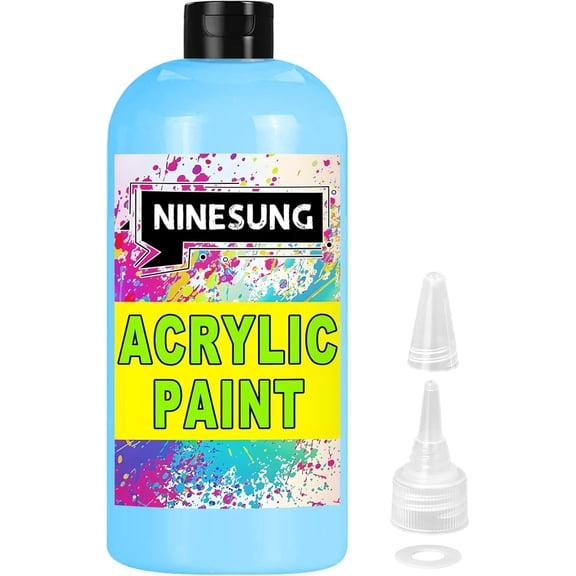 Sky Blue Acrylic Paint - Bulky-Size - 17 oz/500 ml Acrylic Paints Professional Artists Painting for Canvas Fabric Rock Easter Egg Wood Ceramic Glass Art Craft Painting (Sky Blue, 17 Fl Oz)