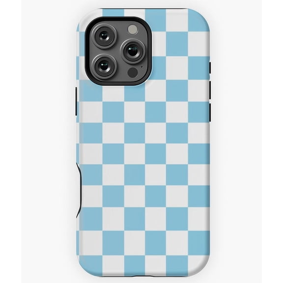 Sky Blue And White Checkerboard N7113 Phone Case for iPhone 17 16 15 14 13 12 11 Pro Max