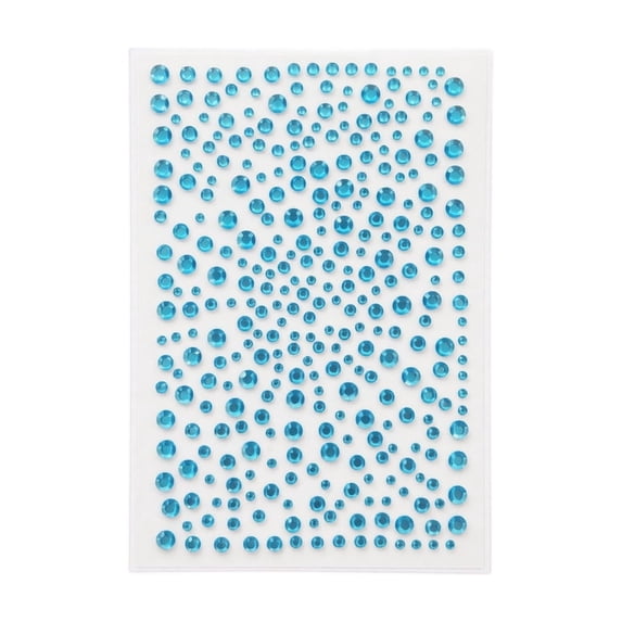 Sky Blue Baby's Breath Gem Stickers, 3D Self Adhesive Rhinestone Decals for Crafts, DIY Wedding Party Decor, Scrapbook Phone Case Embellishment, Plastic Sheet