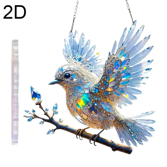 Sky Blue Bird Acrylic Ornament Hand Painted Decor Family Interior Hope Freedom Modern Symbol Design Friends