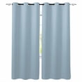 thumbnail image 1 of Sky Blue Blackout Curtains 63 Inches Long, Modern Pure Winter Sky Blue Thermal Insulated Black Out Curtains, Darkening Window Curtain Drapes for Bedroom Living Room 52"x63" 2 Panels, 1 of 8
