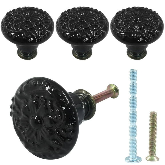 Sky Blue Ceramic Knobs and Pulls - Retro Drawer and Cabinet Knobs, 34mm / 1.3Inch Diameter (10Pcs)