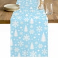thumbnail image 1 of Sky Blue Christmas Table Runner 60 Inches Long Farmhouse Dress Scarves, Xmas Tree Snowflake Winter Abstract Dining Tablerunner for Coffee Table/Kitchen Island/Party Décor, 13" x 60", 1 of 8