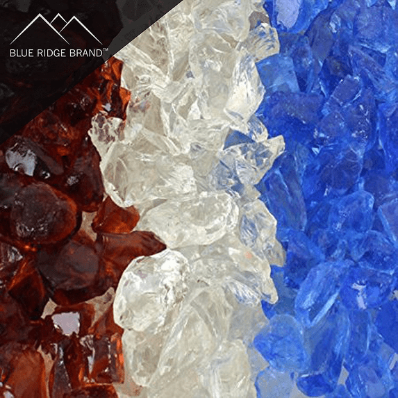 Sky Blue, Clear, and Amber Crushed Glass Sky Blue, Clear, and Ambe - 10 lbs