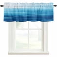 thumbnail image 1 of Sky Blue Coastal Kitchen Valances for Windows, Small Valance Curtains Rod Pocket Window Treatments Nautical Modern Ocean Wave Window Valances for Living Room Bathroom Bedroom 60"x18", 1 of 9