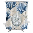 thumbnail image 1 of Sky Blue Coral Bathroom Shower Curtain, Retro Starfish Coastal Summer Shell Waterproof Washable Soft Bath Curtain for Bathtub Decor with 12 Hooks&Grommet, 36x78 Inch, 1 of 9