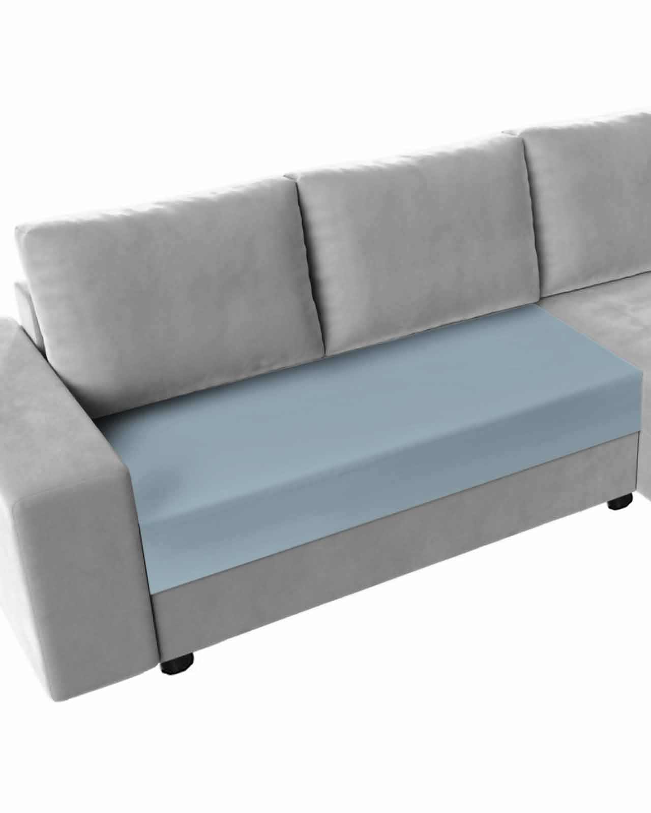 Sky Blue Couch Cushion Covers Stretch, Washable Sofa Seat Covers Individual Seat Cushion Sofa Slipcovers Modern Pure Winter Sky Blue Couch Cover Furniture Protector M-1PCS