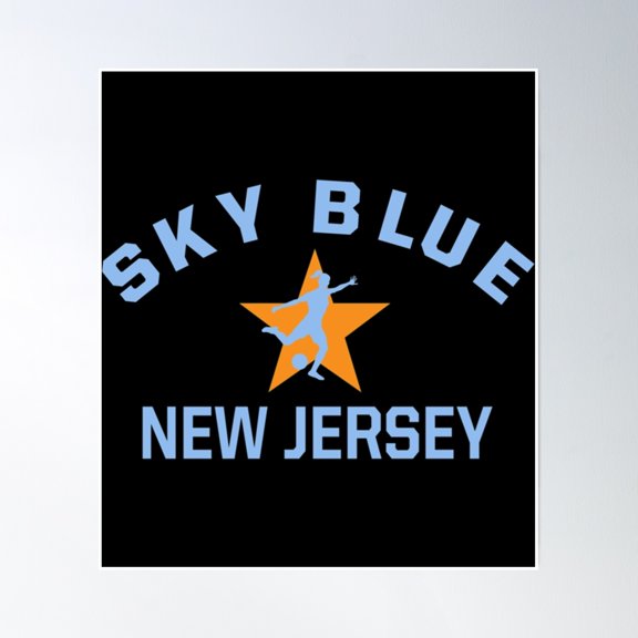 Sky Blue Dark Essential T-Shirt Poster Wall Art, Modern Wall Decor, 24x36 UNFRAMED