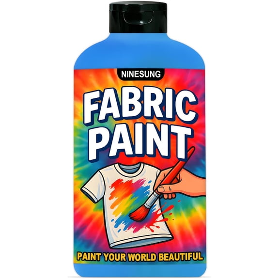 Sky Blue Fabric Paint for Clothes, Non-Toxic Acrylic Textile Paint for T-Shirts, Shoes, Clothing, Jeans, Bags, DIY Projects & Art - Vibrant & Wash-Resistant (Sky Blue,10.5 Fl Oz)