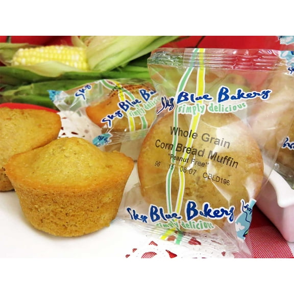 Sky Blue Foods Whole Grain Corn Bread Muffin, 2.5 Ounce -- 48 per case