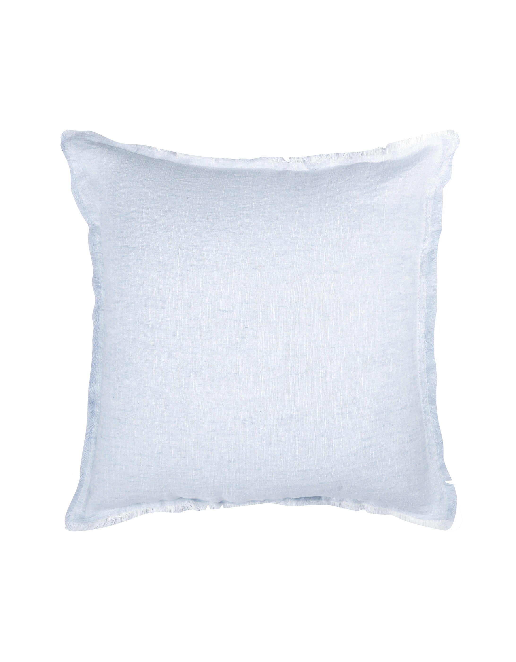 Sky Blue Fringe Soft Linen Pillow 26x26 Pillow Cover Only