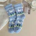 thumbnail image 1 of Sky Blue Fuzzy Socks for Women, 2-Pack Ultra Soft Fluffy Socks with Ruffled Cuff, Non-Slip Cozy Lounge and Sleep Socks,Size, 1 of 3
