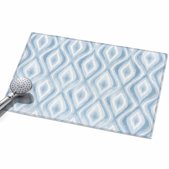 Sky Blue Geometric Entryway Rug 2x3ft Washable Non Slip Bathroom Rug Low Pile Indoor Floor Front Door Mat Modern Abstract Bohemia Lines Rectangle Area Rugs Carpet for Kitchen Office Dining Room Home