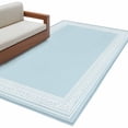thumbnail image 1 of Sky Blue Greek Key Large Area Rugs for Bedroom Living Room, Soft Non Slip Carpet Bedside Rug, Geometric Greece Ancient Farmhouse Geo Rectangular Floor Cover Kitchen Accent Rug 2.7'x5' for Office, 1 of 9