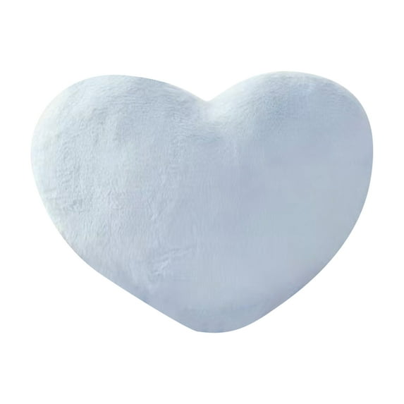 Sky Blue Heart Pillows, Cute Heart Decorative Pillow, Heart Shaped Throw Pillows for Bed, Faux Fur Plush Hoom Decor Pillow Cushion for Chair Sofa Living Room (11.8")