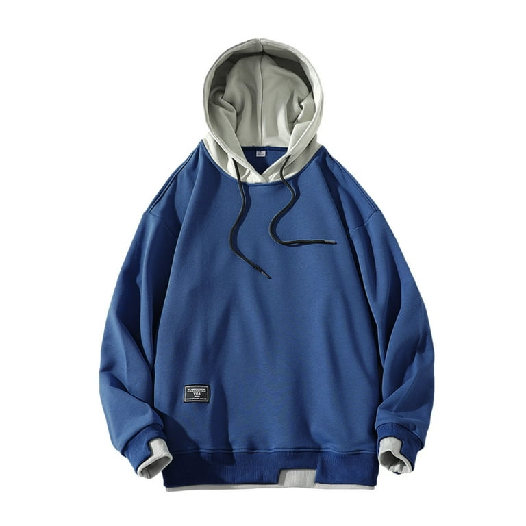 Color block letter patch detail pouch pocket fleece hoodie shop