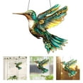 thumbnail image 1 of Sky Blue Hummingbird Suncatcher - 2D Double Winged Stained Art Ornament, Christmas Bird Decor for Windows & Indoor Hanging, 1 of 6