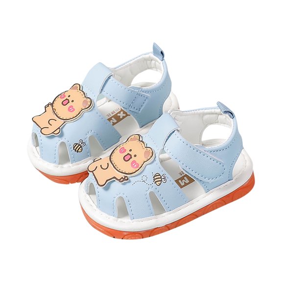 Sky Blue Infant Soft Sole Sandals With Whistle Fun For Walking Practice And Play Non-Slip Grip 0-2