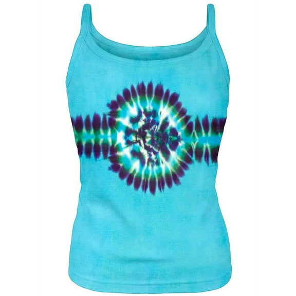 Sky Blue Juniors Tie-Dye Spaghetti Tank Top - Small