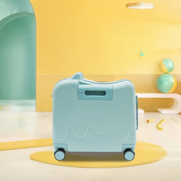 Sky Blue Kids Ride-On Suitcase 33.6qt Children's Rideable Luggage with 132 lbs Capacity