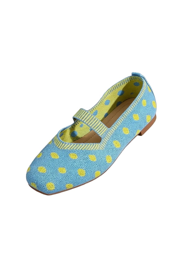 Sky Blue Ladies Light Blue Mesh Flats With Striped Pattern Pointed Toe 2026 Summer Comfy Slip On Shoes