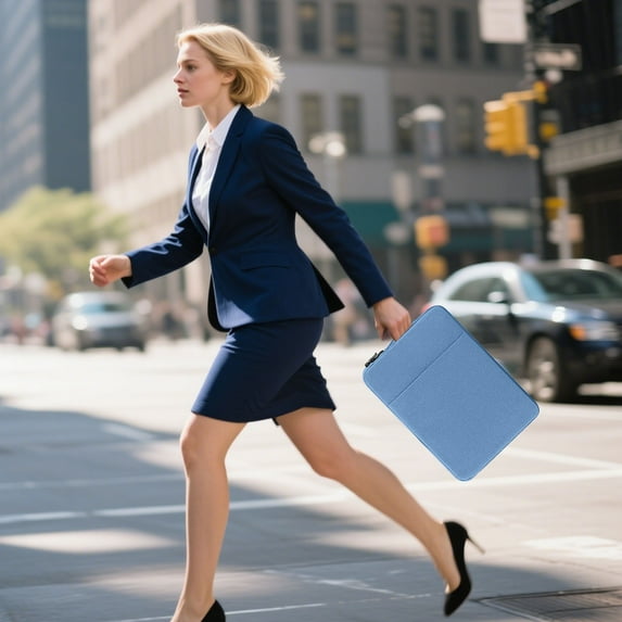 Sky Blue Laptop Bag 15.6 Inch Ge, 15.6 Inch Laptop Sleeve Case Multi Color Linen Fabric Protective Bag Water with Front Pocket for Chargers/Accessories Compatible with and More Lightweight &