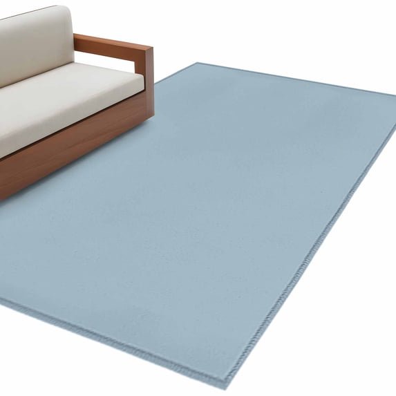 Sky Blue Large Area Rugs for Bedroom Living Room, Soft Non Slip Carpet Bedside Rug, Modern Pure Winter Sky Blue Rectangular Floor Cover Kitchen Accent Rug 4'x6' for Dining Room/Office
