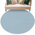 thumbnail image 1 of Sky Blue Large Area Rugs for Bedroom Living Room, Soft Non Slip Carpet Bedside Rug, Modern Pure Winter Sky Blue Round Floor Cover Kitchen Accent Rug 6' for Dining Room/Office, 1 of 9