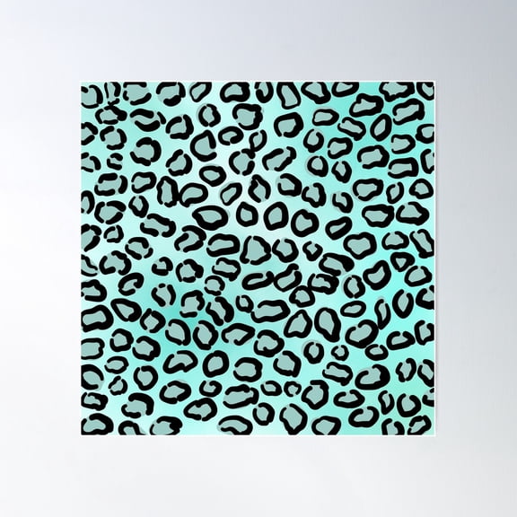 Sky Blue Leopard Background Pattern Poster Wall Art, Modern Wall Decor For Living Room Bedroom, 30x30 UNFRAMED