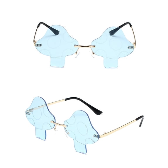 Sky Blue Mushroom Shape Vintage Sunglasses Polarized Sunglasses For Women UV - Protection Sunglasses Polyester Polarized UV400 Protection Lens Big Frame Fashion Glasses Trendy Stylish Shade One Size