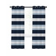thumbnail image 1 of Sky Blue Navy Blue Stripe Blackout Curtains for Bedroom Living Room, Modern Abstract 63 In Long Thermal Insulated Room Darkening Drapes Grommet Window Treatments, 52 x 63 In, 1 of 9