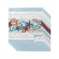 thumbnail image 1 of Sky Blue Ocean Starfish Cloth Napkins Set of 6 Reusable Dinner Napkins, Summer Coastal Coral Conch Cocktail Napkin Washable Table Napkins for Wedding/Holiday Party/Baby Shower 20"x20", 1 of 7