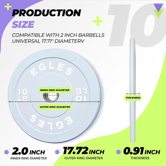 Sky Blue Olympic Weight Plates - 10LBx2 Set for Home Gym & Strength Training