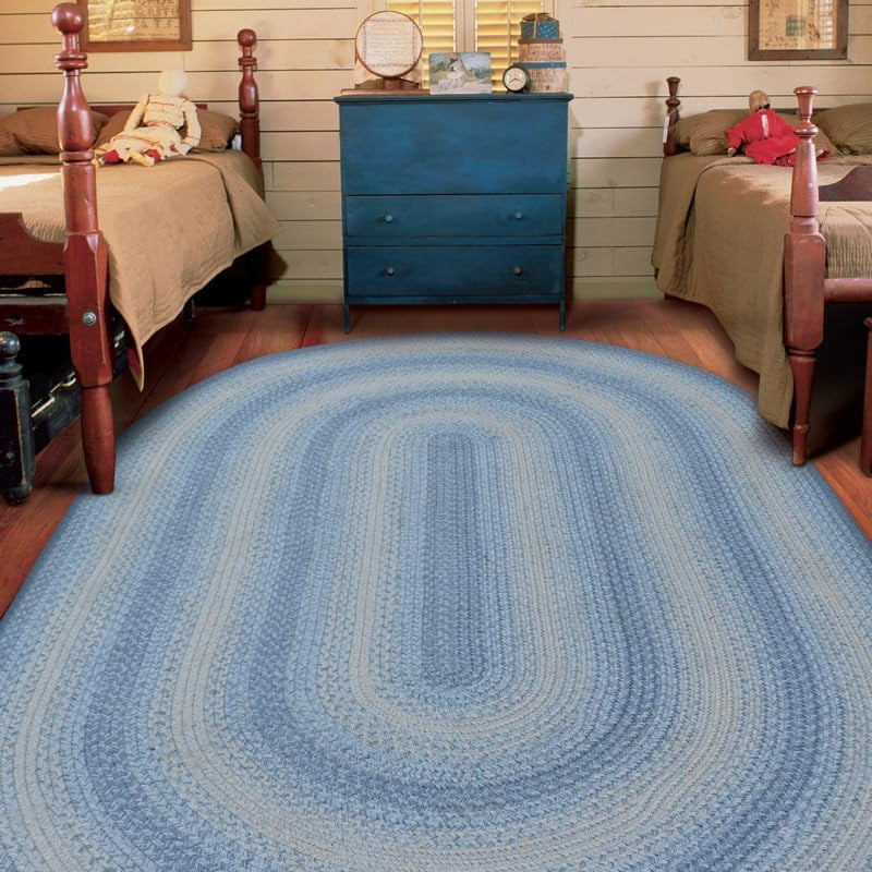 Sky Blue Oval Rugs 4x6', Perfect Small Bedroom Rug for a Blue Coastal