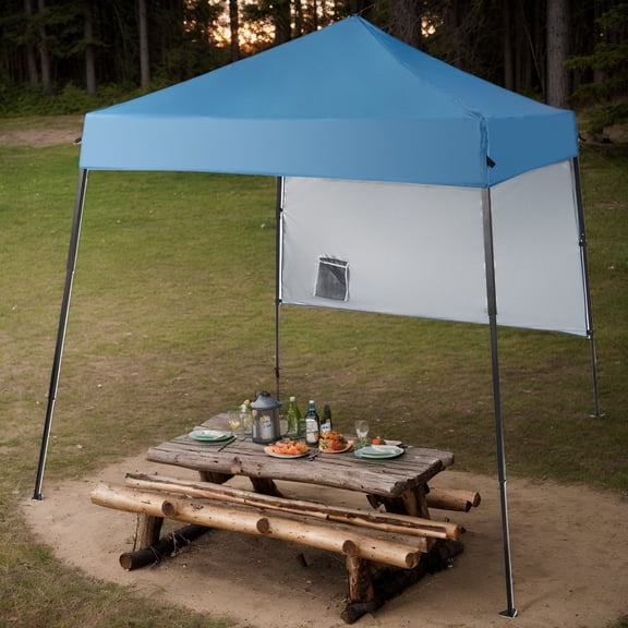 Sky Blue Pop-Up Canopy Tent, 1.8x1.8m Folding Shed with Backpack