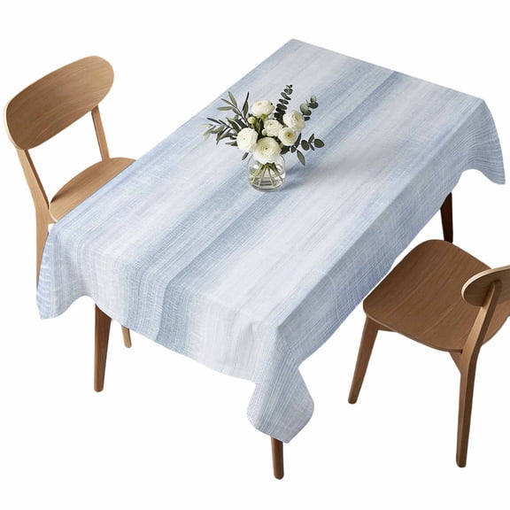 Sky Blue Rectangle Tablecloth Abstract Light Blue Ombre Linen Texture Modern Rustic Waterproof Wrinkle Free Soft Table Cloth Spill-Proof Washable Table Cover for Dining Party Picnic 52 x 70 Inch