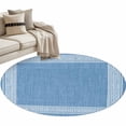thumbnail image 1 of Sky Blue Retro Greek Key Large Area Rugs for Bedroom Living Room, Soft Non Slip Carpet Bedside Rug, Geometric Greece Ancient Farmhouse Round Floor Cover Kitchen Accent Rug 3' for Dining Room/Office, 1 of 9