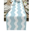 thumbnail image 1 of Sky Blue Ripple Waves Table Runner Home Wedding Decor Table Flag Mat Table Centerpieces Decoration Party Dining Long Tablecloth, 1 of 6