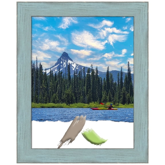 Sky Blue Rustic Wood Picture Frame, Photo Frame, Art Frame