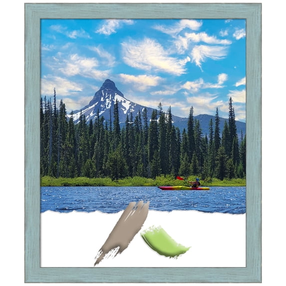 Sky Blue Rustic Wood Picture Frame, Photo Frame, Art Frame