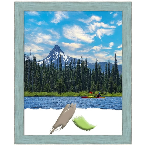 Sky Blue Rustic Wood Picture Frame, Photo Frame, Art Frame