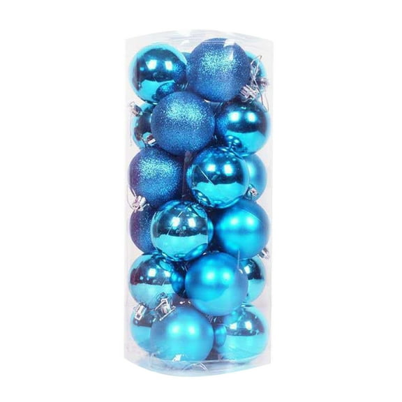 Sky Blue Shatterproof Christmas Tree Ball Ornaments Set Of 24 Pieces 1.57 Inches Sky Blue Hanging Decor For Holiday
