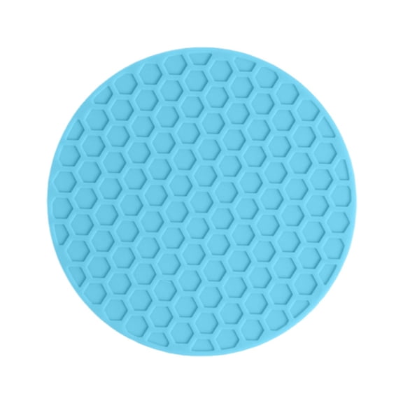 Sky Blue Silicone Cup Pads, Heat Resistant Placemats, Non-Slip Honeycomb Coasters With 5-Pack Set, Absorbent Mat For Coffee Cups, Glasses And Mugs, 4X4In