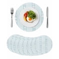 thumbnail image 1 of Sky Blue Striped Coastal Round 13 Inch Placemats Set of 8, Nautical Beach Starfish Shell HeatResistant Non Slip Place Mats for Dining Table, Wipeable Braided Kitchen Table Mats for Housewarming, 1 of 9