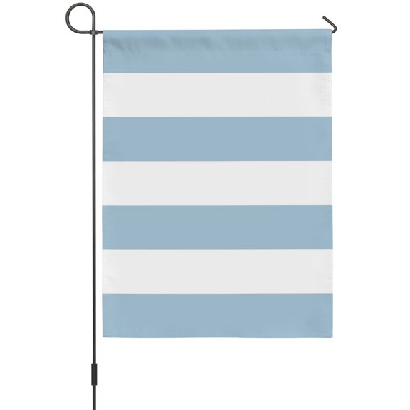 Sky Blue Stripes Garden Flags For Outdoor, Modern Artistic Parallel Lines Small Double Side Yard Flags Weather Proof Garden Decor for Lawn Outside Holiday 12 x 18 Inches