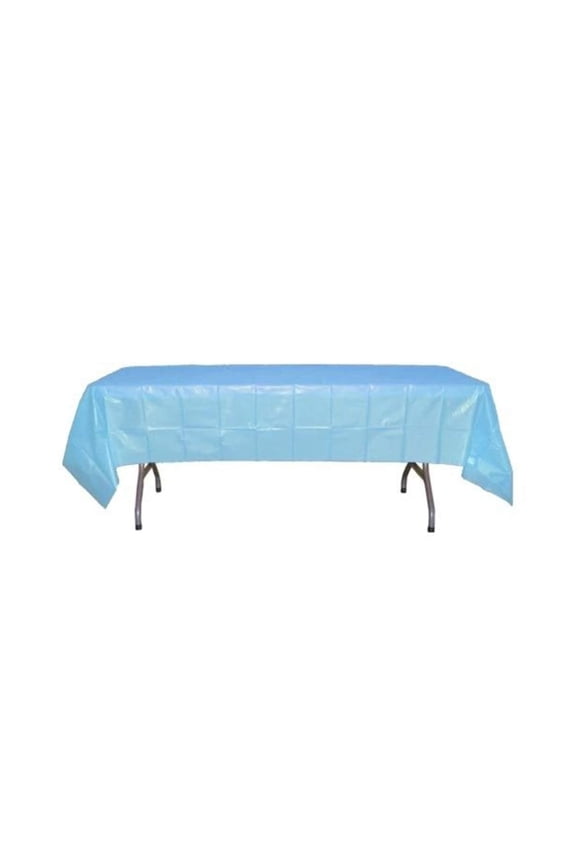 Sky Blue Table Cover - Plastic Disposable - 54in. x 108in. Rectangle - 1 Piece (fdp90028)