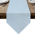 thumbnail image 1 of Sky Blue Table Runner Linen Burlap Table Runner 36 Inches Small Modern Solid Textured Minimalist Dresser Scarves for Kitchen Island Coffee Dining Room Party Wedding Banquet Holiday Decoration 13"x36", 1 of 8